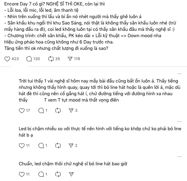 Concert Chông Gai D-7 bị chê “đầu voi đuôi chuột”, dài dòng lê thê và rất nhiều sự cố- Ảnh 6.