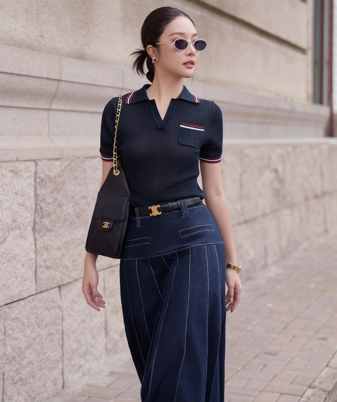 Chân váy denim, lựa chọn thông minh cho tiết thu mát dịu- Ảnh 2.