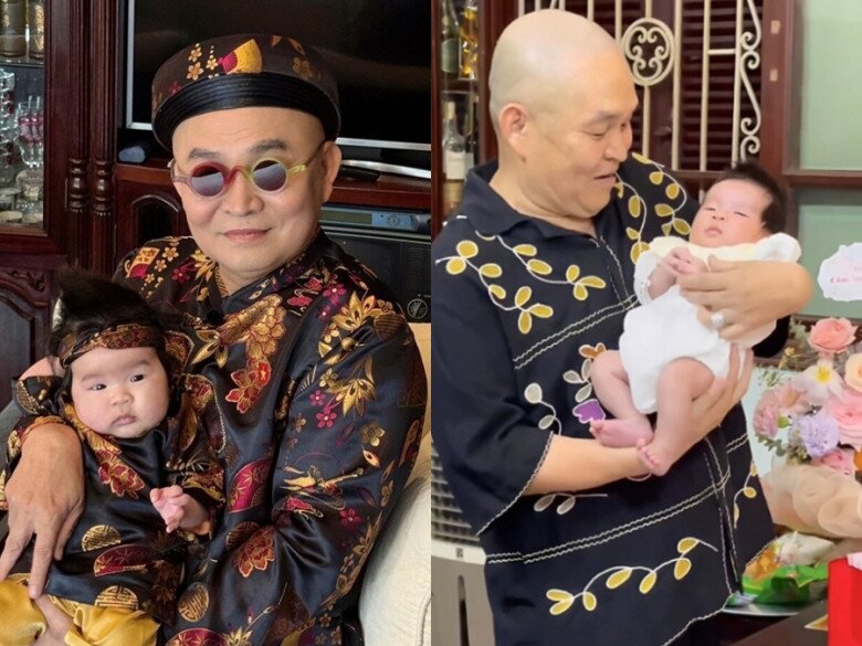 NSƯT Xuân Hinh rất yêu thương cháu ngoại mới ra đời.