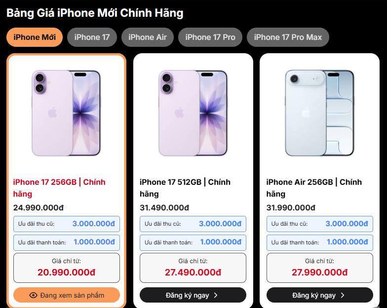 Dạo xem giá bán iPhone 17 chính hãng tại Việt Nam, mua ở Apple Store hay đại lý nào rẻ hơn?- Ảnh 5.