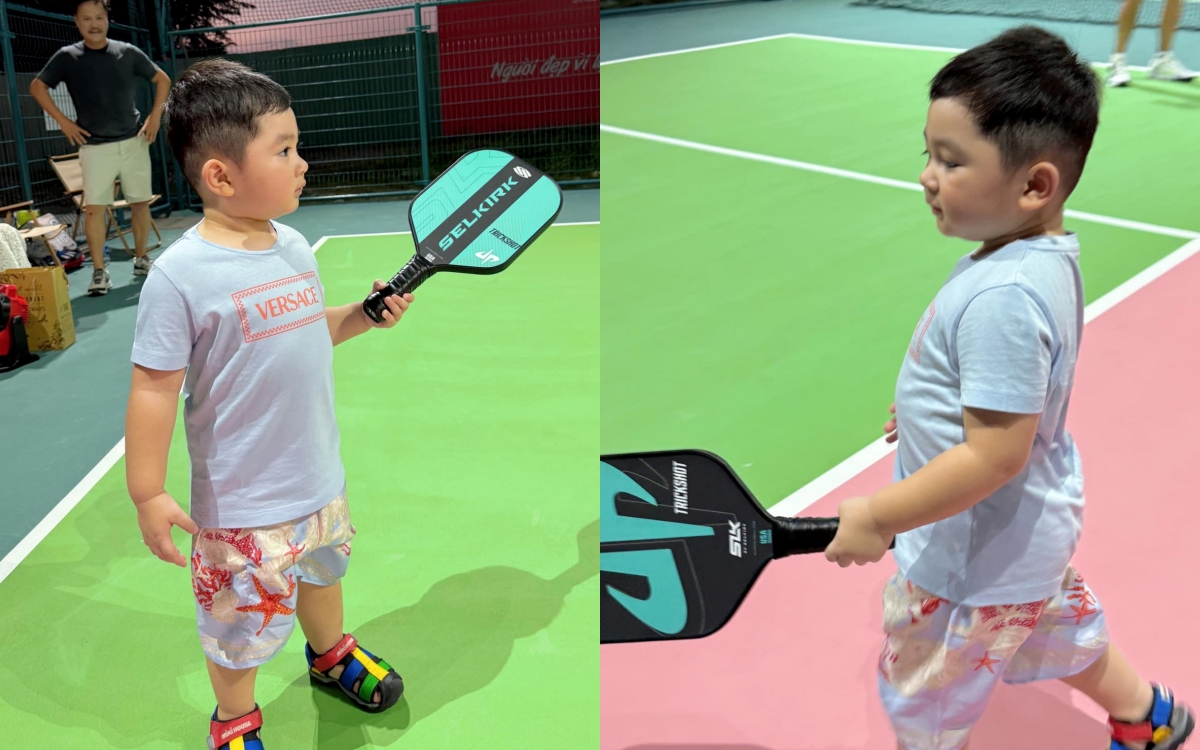 Quý tử nhà sao Việt sành điệu trên sân pickleball, sở hữu cả tủ hàng hiệu gây choáng - Ảnh 2.