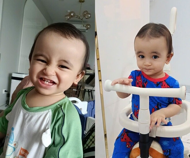 Võ Hạ Trâm chia sẻ hình ảnh hài hước của quý tử.