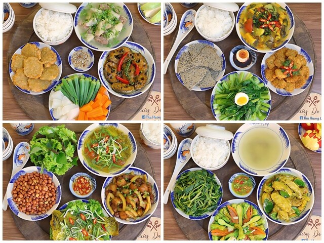 Để nấu được nhiều món ăn hấp dẫn này, các con gái chị cũng hộ trợ mẹ rất nhiều, chẳng hạn như nấu một số món đơn giản, bày biện mâm cơm sao cho gọn gàng, bắt mắt.