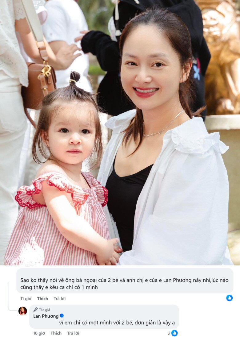 Lan Phương lên tiếng khi có người hỏi vì sao không có bố mẹ, người thân hỗ trợ.