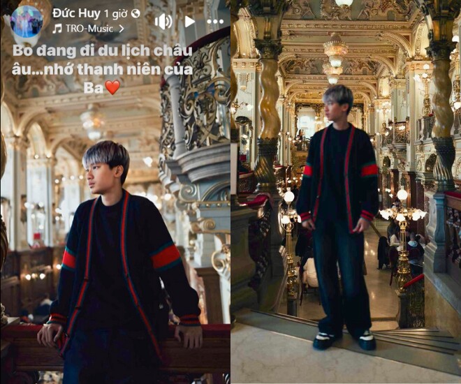 Đăng ảnh đi chơi của con trai, đại gia Đức Huy nói nhớ quý tử.