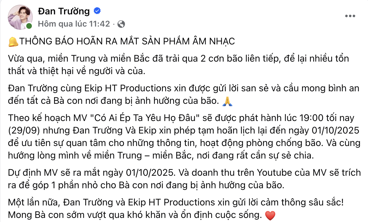 Đức Phúc chuyển nóng 1 tỷ đồng, Hương Giang và dàn sao ủng hộ đồng bào vùng bão lũ- Ảnh 6.