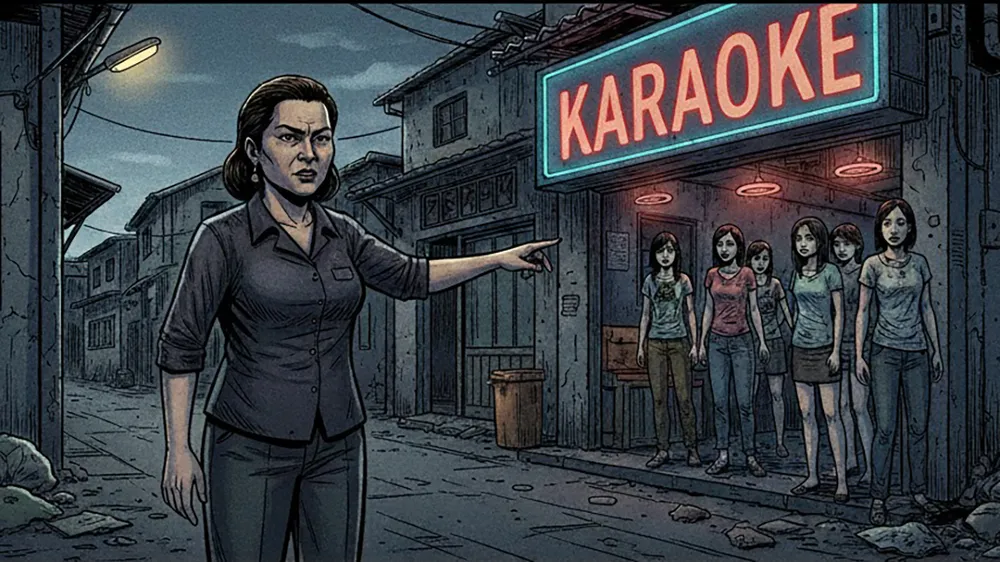 Sau khi tiếp nhận người, Lâm tiếp tục chuyển giao các bị hại xuống ấp Xẻo Rô, xã An Biên, tỉnh An Giang để Oanh bố trí người canh giữ và buộc các bị hại làm phục vụ tại các quán nhậu, karaoke "ôm" trên địa bàn. Ảnh: AI cong-an-tinh-an-giang-mua-ban-nguoi.jpg