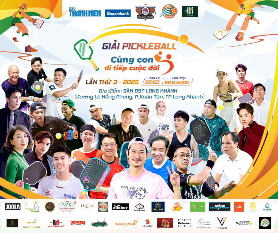 Báo Thanh Niên tổ chức giải pickleball ‘Cùng con đi tiếp cuộc đời’ ở Long Khánh 2 Báo Thanh Niên tổ chức giải pickleball ‘Cùng con đi tiếp cuộc đời’ ở Long Khánh - Ảnh 6.