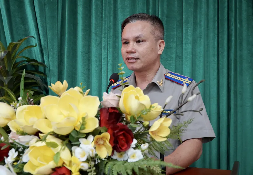 Lãnh đạo THADS tỉnh Đồng Nai báo cáo về công tác giải quyết khiếu nại, tố cáo công dân. Ảnh: VŨ HỘI. giải quyết khiếu nại 4.jpg