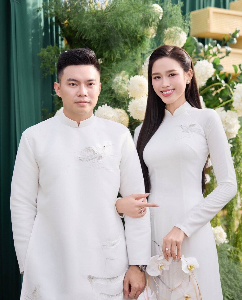 Nhan sắc xinh đẹp của Hoa hậu Đỗ Thị Hà trong ngày trọng đại.