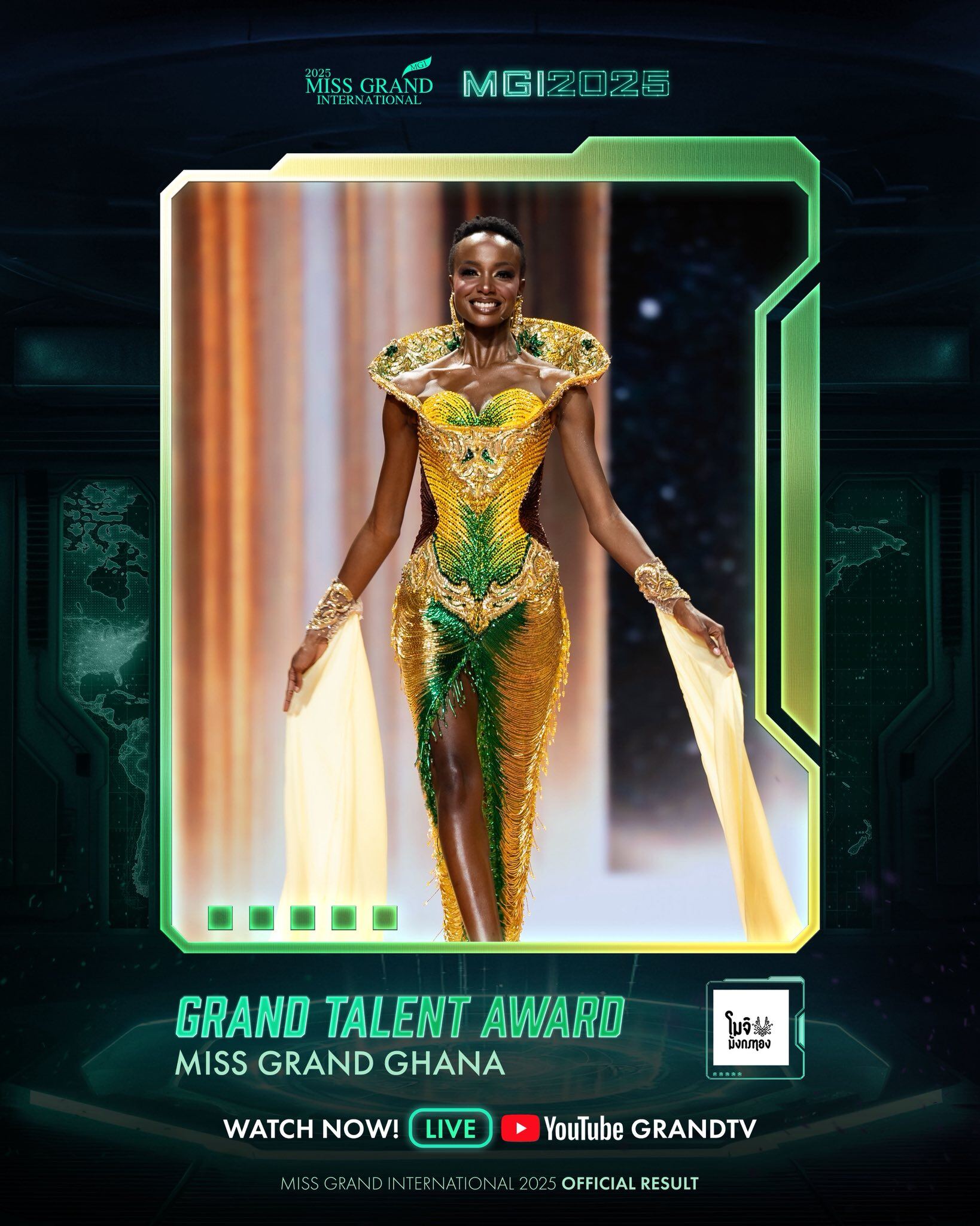 Miss Grand Ghana và Nhật Bản thắng giải Tài năng.