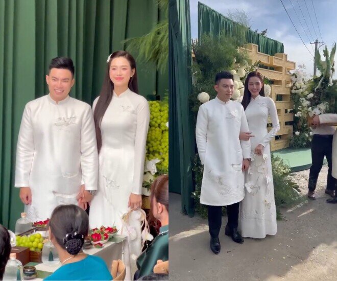 Đỗ Thị Hà và ông xã được khen xứng đôi vừa lứa.