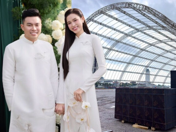 Nhà chồng Đỗ Thị Hà dựng rạp rộng nghìn mét vuông trước lễ cưới một tuần