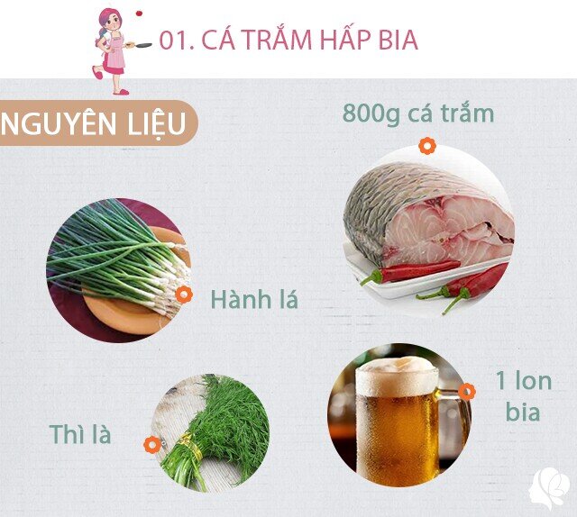 Chuẩn bị: 800g cá trắm cắt khúc, một lon bia, hành lá, gừng, thì là, bột canh, sả.
