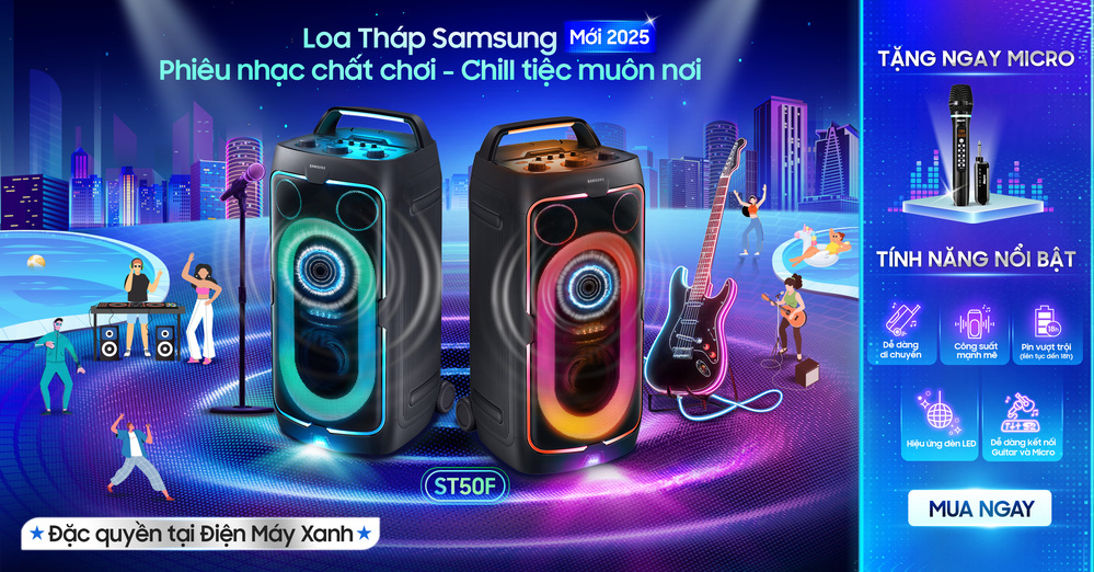  
Nhiều đặc quyền hấp dẫn dành cho tín đồ karaoke khi mua loa tháp di động Samsung trong tháng 10/2025.