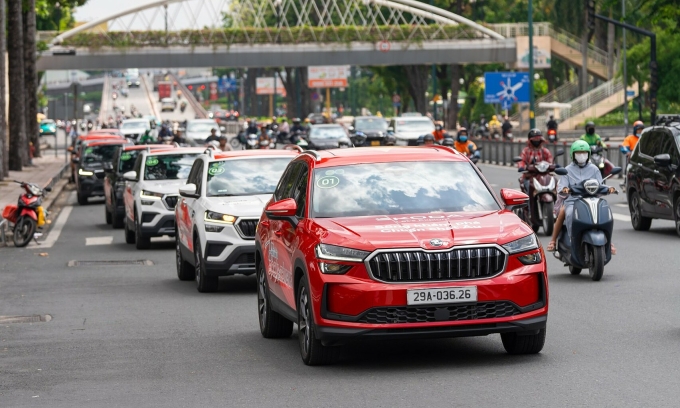 Những chiếc Skoda trên đường phố TP HCM. Ảnh: Skoda Việt Nam