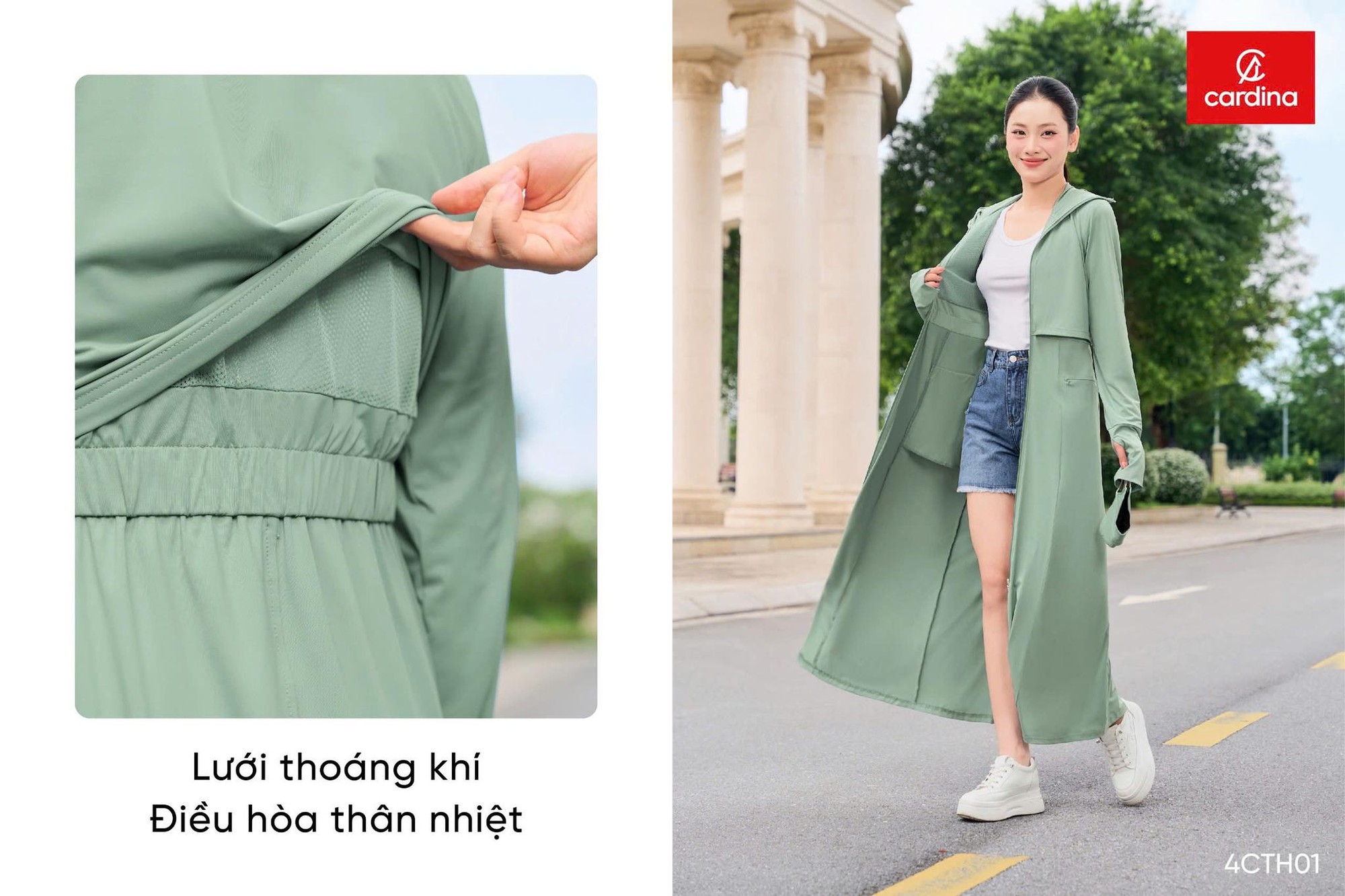 Tránh xa tia UV với áo chống nắng 2 tầng công nghệ Ice text của Cardina 2025- Ảnh 4.