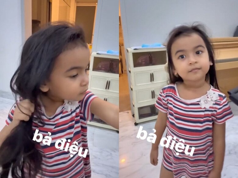 Con gái lai Ấn nhà Võ Hạ Trâm thuộc bài hát yêu nước của mẹ, 4 tuổi đã điệu đà, sở hữu mái tóc đen dài 4 Con gái nữ ca sĩ càng lớn càng điệu đà, đã biết làm đẹp.