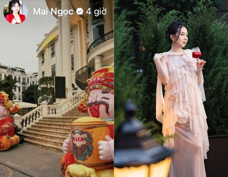 Mai Ngọc hé lộ những góc bề thế trong biệt thự của gia đình chồng ở Bắc Ninh. 