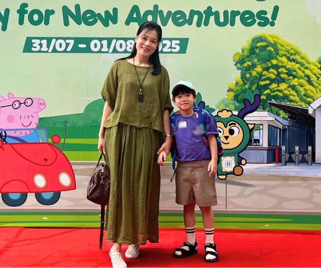 Con út nhà Xuân Bắc đã vào tiểu học.