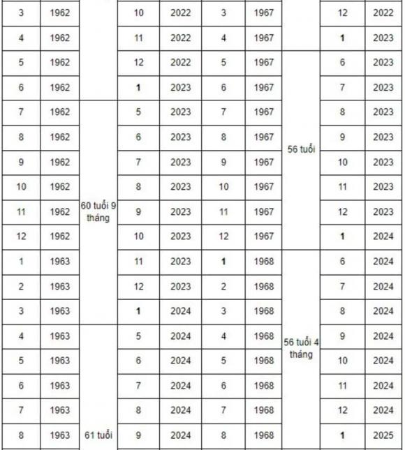 nghỉ hưu, tính tuổi nghỉ hưu, kiến thức