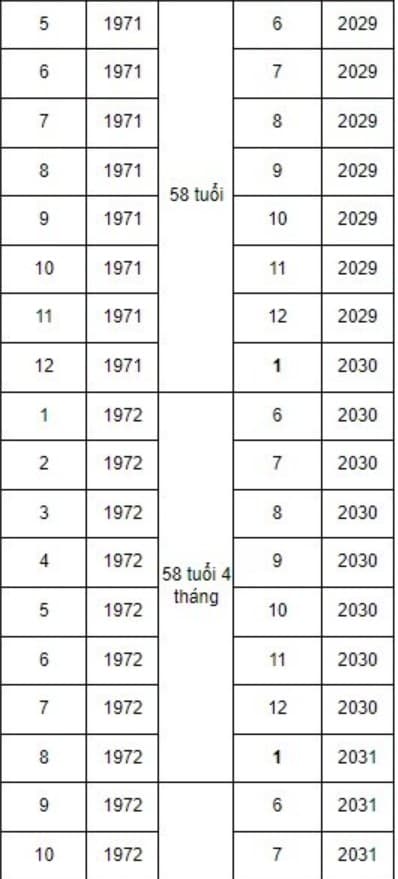 nghỉ hưu, tính tuổi nghỉ hưu, kiến thức