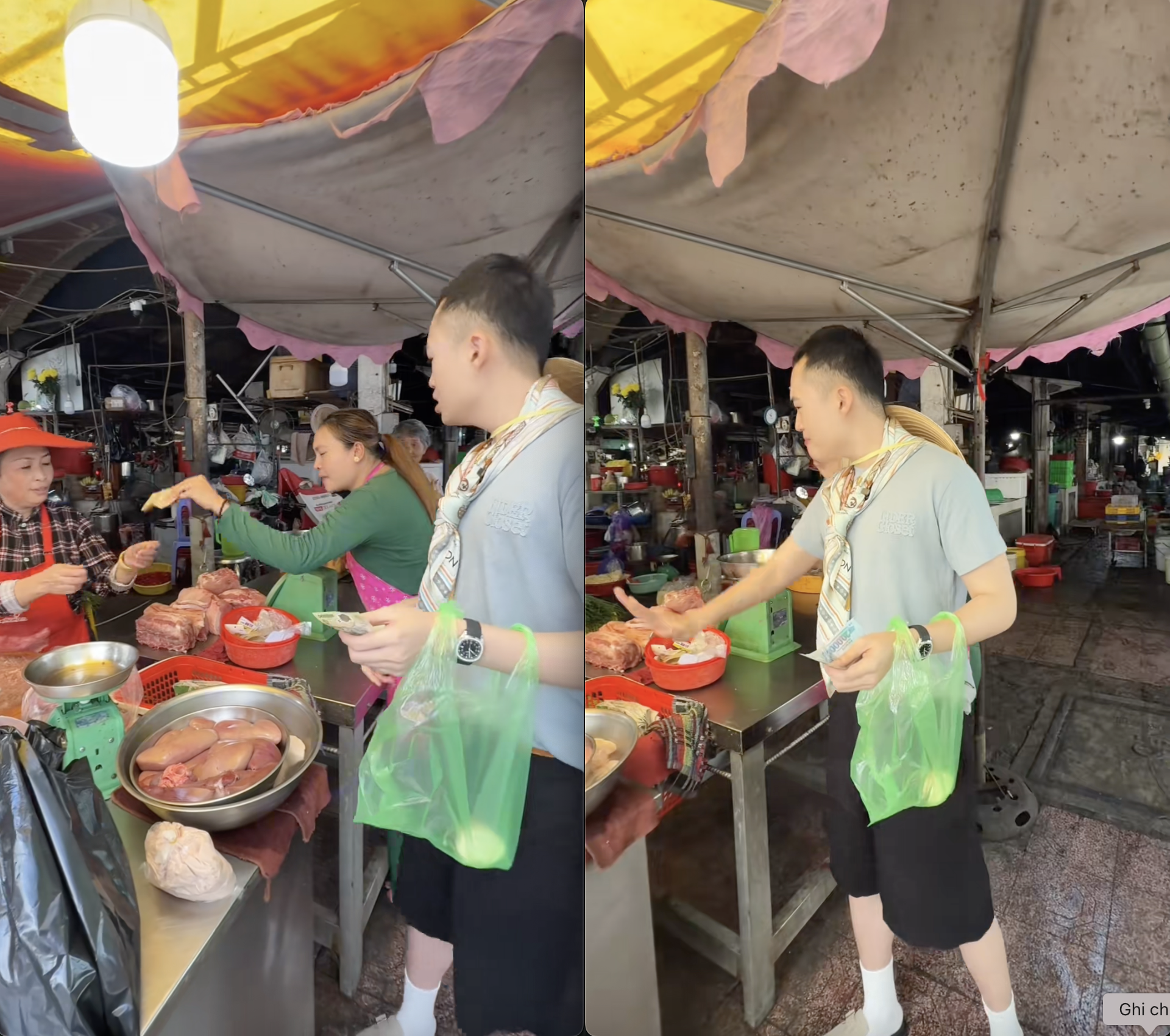 Mua 1 miếng thịt mà Tina Thảo Thi và tiểu thương phải giành giật nhau- Ảnh 2.