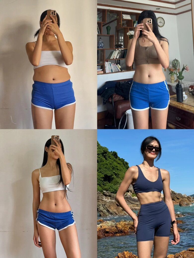 Sự thay đổi vóc dáng đáng kinh ngạc của cô gái sau khi áp dụng chế độ ăn 16:8. 