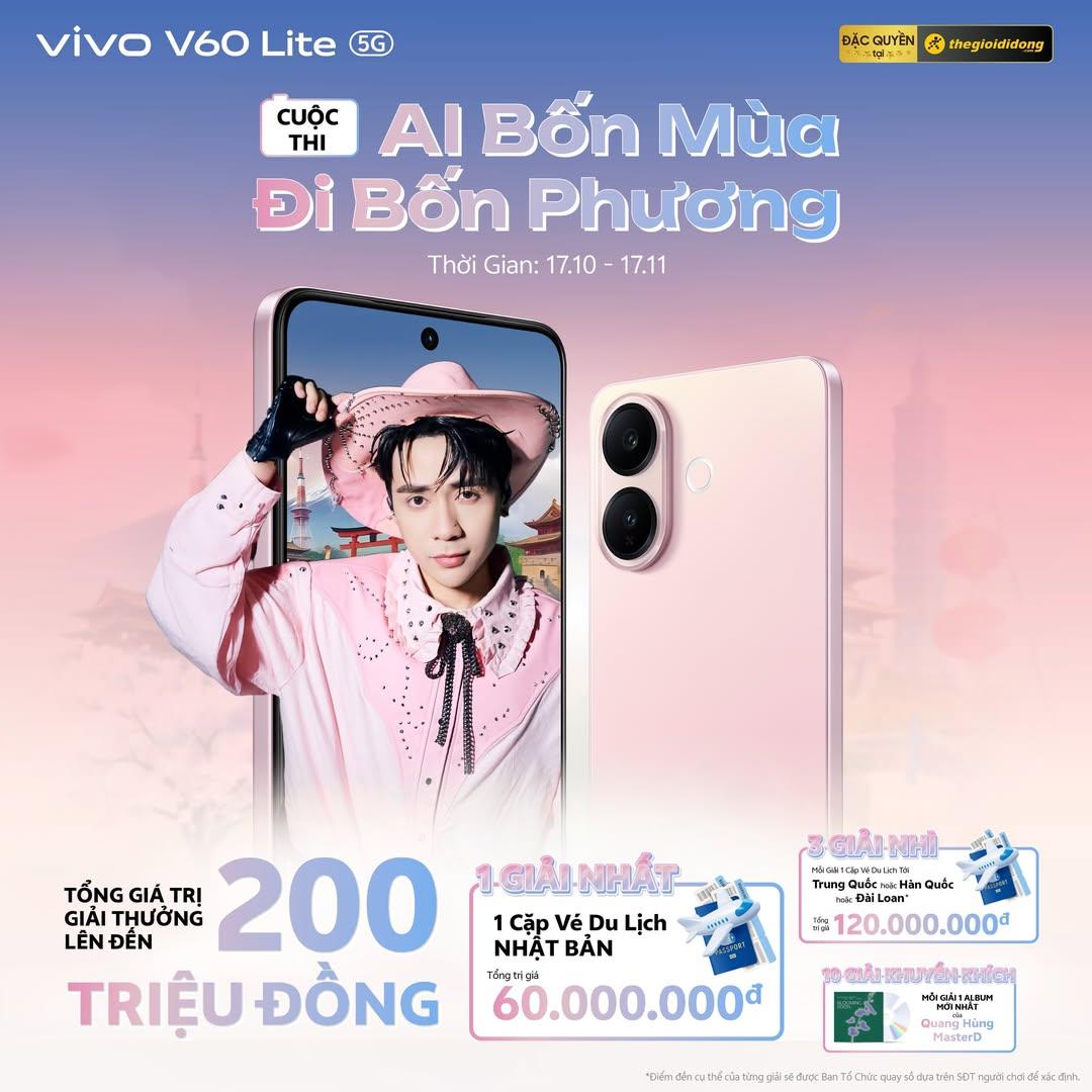 Khám phá AI Bốn Mùa trên vivo V60 Lite – Biến khoảnh khắc thường ngày thành diệu kỳ và rinh giải thưởng lên đến 200 triệu đồng- Ảnh 3.
