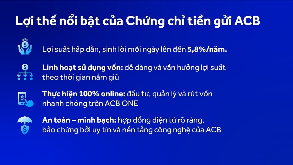 ACB ra mắt sản phẩm đầu tư Chứng chỉ tiền gửi trên ACB ONE - 2
