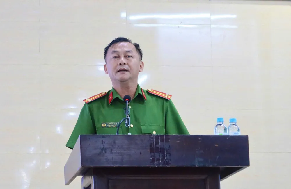 Trung tá Đào Dũng Sỹ Hà, Phó Trưởng Công an phường Trung Mỹ Tây, TP.HCM. Ảnh: TRẦN MINH z7171709652174_5a0d85b0c63f95631ed522da9dbe559f.jpg