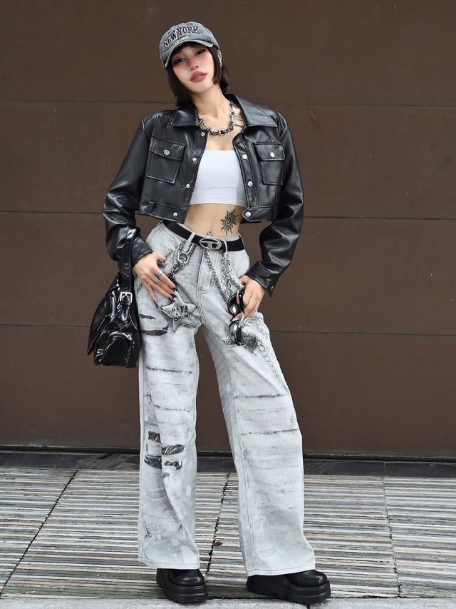 Khoe eo thon, tôn dáng cá tính với áo khoác crop top- Ảnh 3.