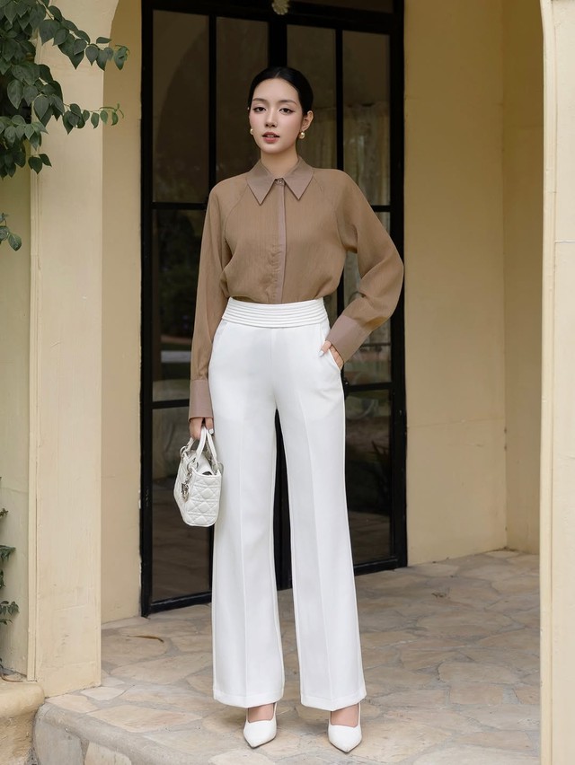 Quần trắng tạo điểm nhấn trong mọi phong cách- Ảnh 4.