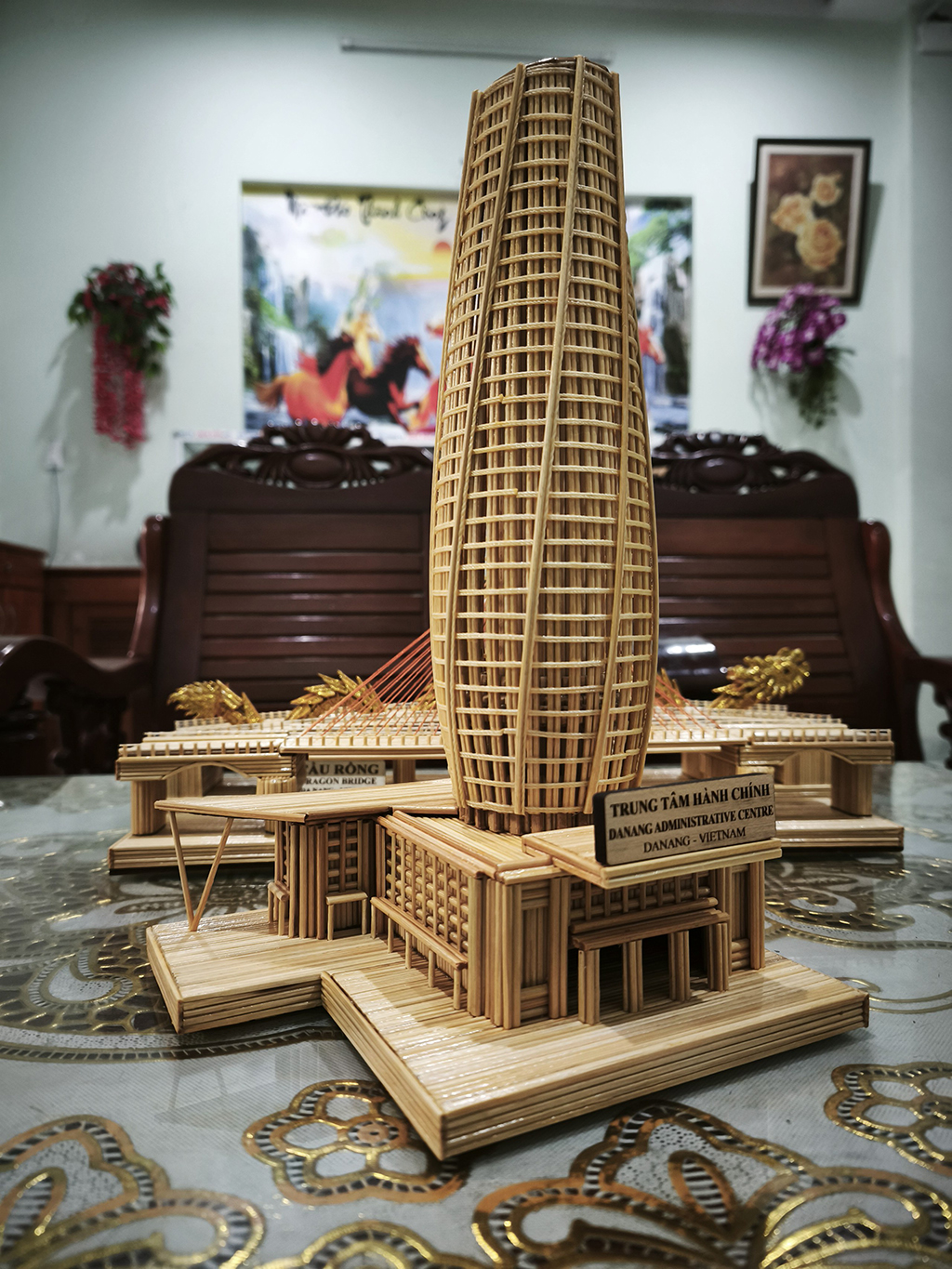 Đẹp ngỡ ngàng mô hình bằng tăm tre- Ảnh 3.