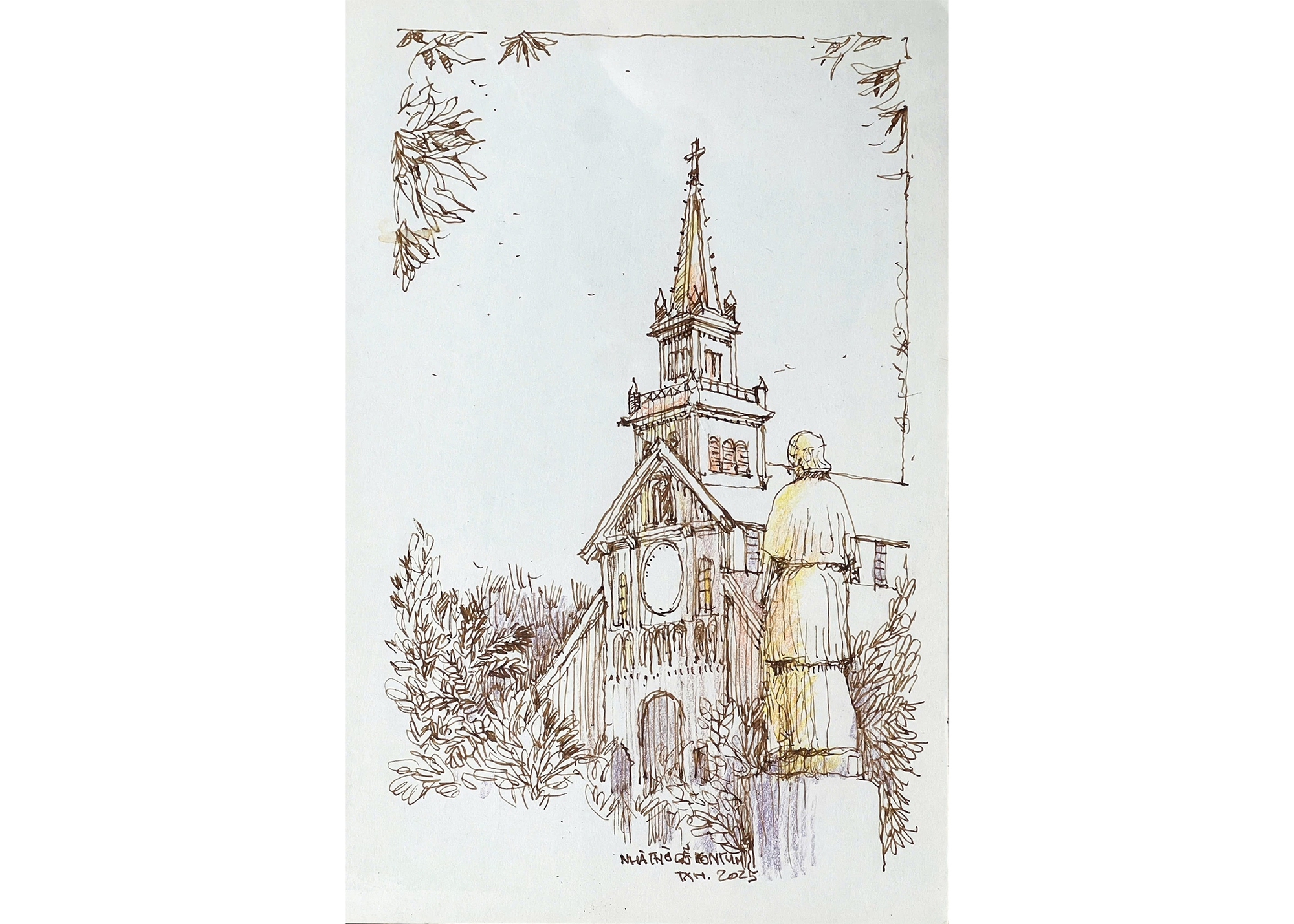 Nhà thờ làm từ gỗ cà chít được voi kéo từ rừng về- Ảnh 3.