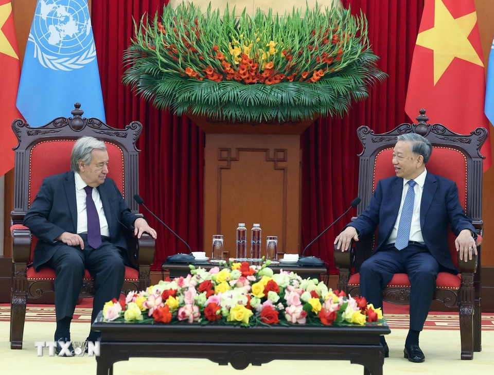 Tổng Bí thư Tô Lâm tiếp Tổng Thư ký Liên hợp quốc António Guterres - Ảnh 3.