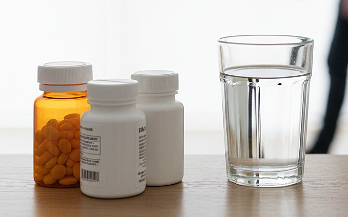 Uống thuốc theo chỉ định giúp kiểm soát huyết áp. Ảnh được tạo bởi AI