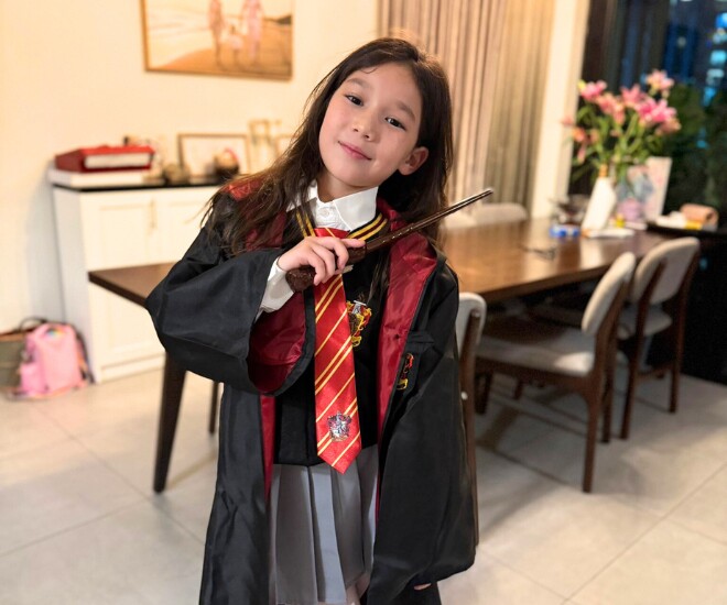 Bé Myla - con gái Hà Anh hóa trang cho dịp lễ Halloween.