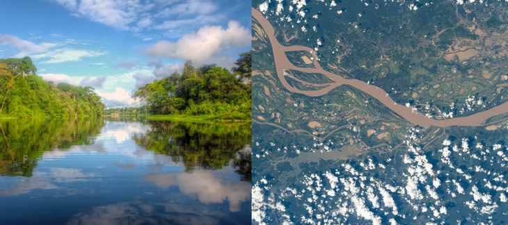 Amazon, Himalaya, kim tự tháp... thế nào khi nhìn từ trên cao 400km? - Ảnh 1.