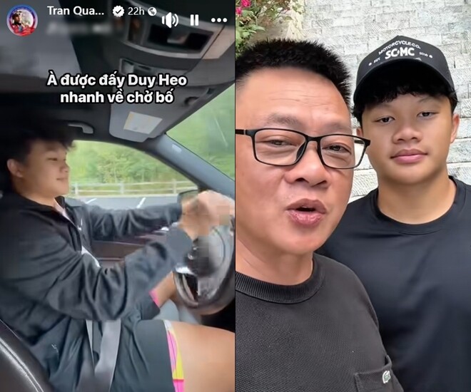 Con trai BTV Quang Minh học lái xe khi ra nước ngoài du học.