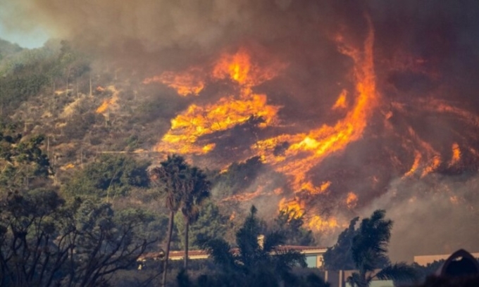 Đám cháy rừng Palisades hoành hành ở Los Angeles, Mỹ, đầu tháng 1/2025. Ảnh: Gov Tech