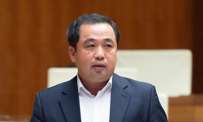 Bộ trưởng Nông nghiệp và Môi trường Trần Đức Thắng phát biểu tại phiên họp Quốc hội chiều 29/10. Ảnh: Quốc hội Media