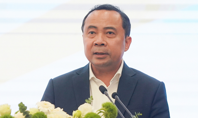 Thứ trưởng Thường trực Khoa học và Công nghệ Vũ Hải Quân phát biểu tại Diễn đàn Thúc đẩy đổi mới sáng tạo, phát triển các ngành công nghệ chiến lược, tháng 10/2025. Ảnh: Lưu Quý