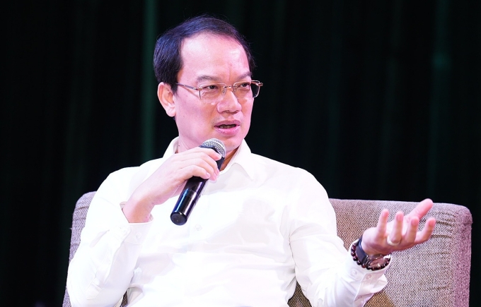 TS Phan Thanh Đức điều phối tọa đàm tại Học viện Ngân hàng ngày 8/10. Ảnh: Thời báo Ngân hàng