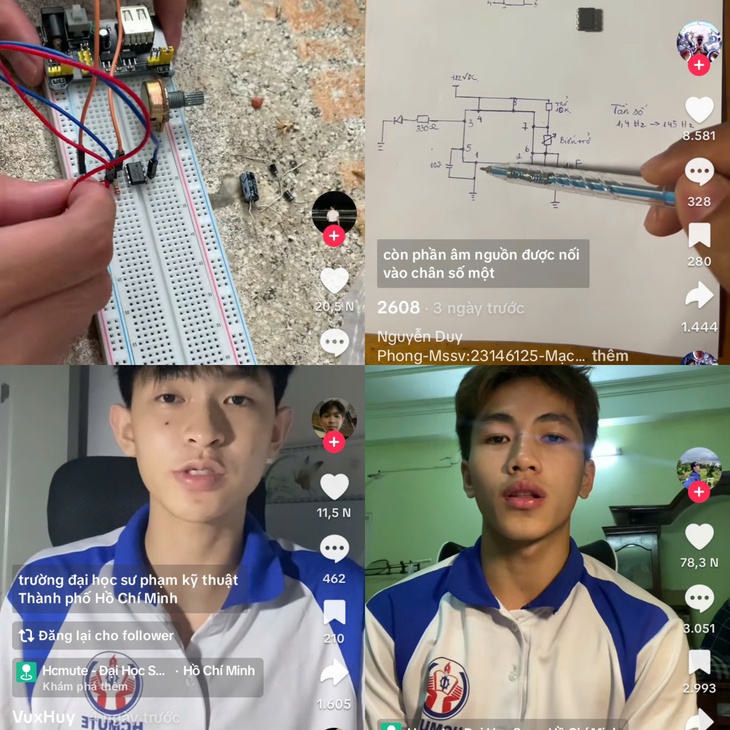 Clip sinh viên nộp bài tập hướng dẫn mạch điện qua TikTok gây sốt 1 sinh viên - Ảnh 1.