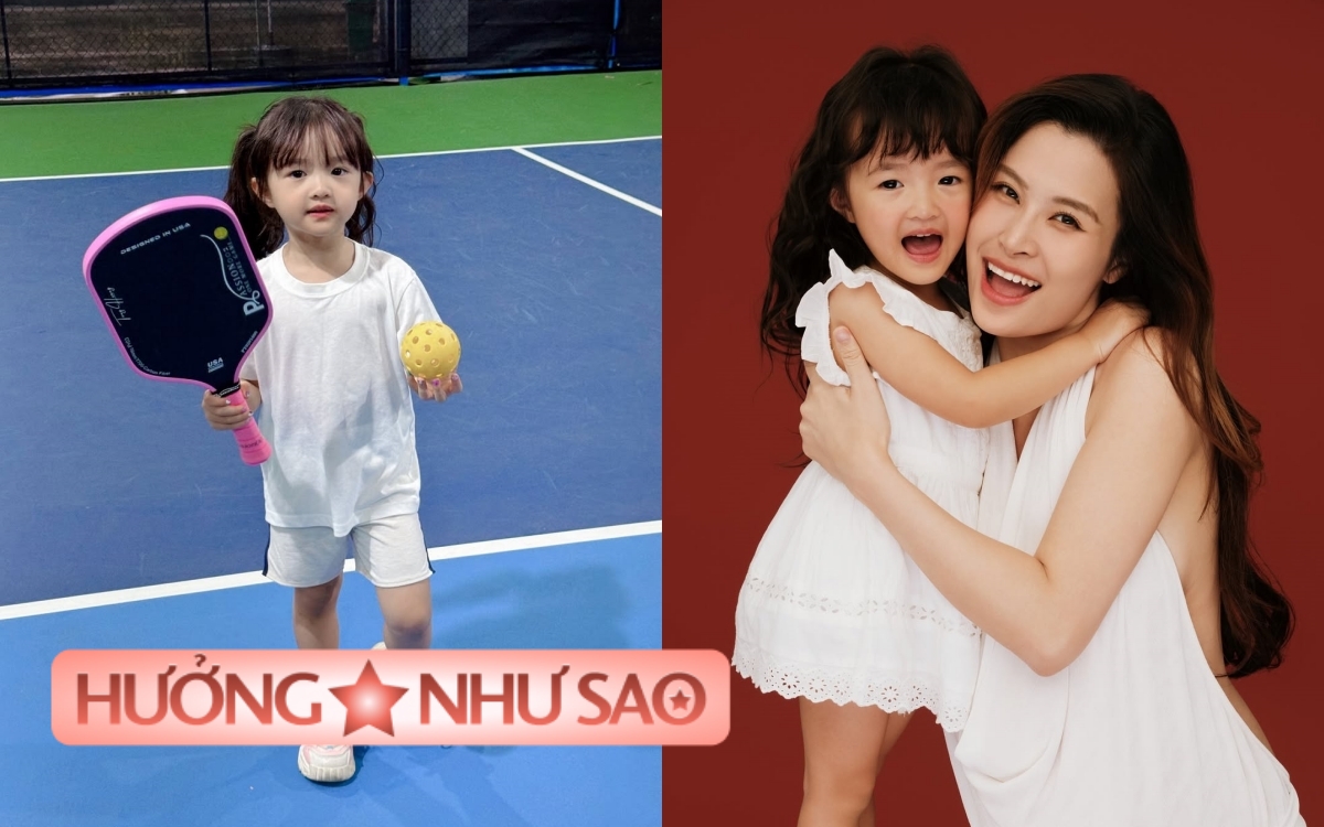 Con gái Đông Nhi mang vợt tiền triệu, ra dáng "vợt thủ" trên sân pickleball - Ảnh 1.