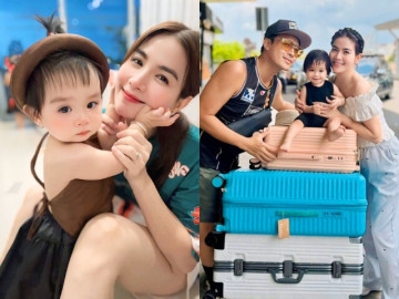 Xúc động cảnh Kha Ly nằm ngủ với con gái trước khi đi làm xa, ái nữ 1 tuổi phải vắng mẹ cả tháng trời