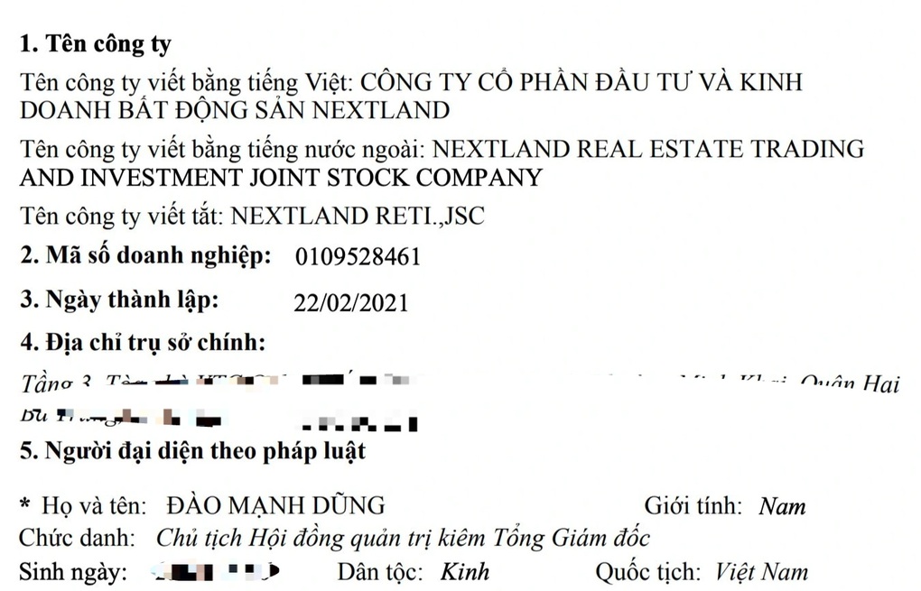 Công ty bất động sản NextLand liên quan vụ Shark Bình: Vốn biến động mạnh - 1