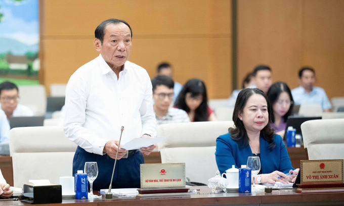 Bộ trưởng Văn hóa, Thể thao và Du lịch Nguyễn Văn Hùng. Ảnh: Cổng TTĐT Quốc hội