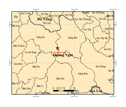 Động đất mạnh 4,9 độ ở Quảng Ngãi lúc rạng sáng 1 Động đất mạnh 4,9 độ ở Quảng Ngãi lúc rạng sáng - Ảnh 2.